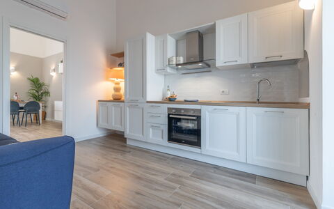 Sospiri Sul Mare: Cabinetry, Countertop, Property, Furniture, Building, Kitchen, Wood, Houseplant, Kitchen Stove, Plant