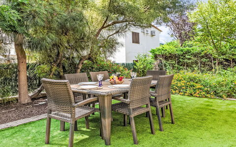 Villa Brava: Table, Plant, Furniture, Chair, Tree, Outdoor Table, Outdoor Furniture, Natural Landscape, Shade, Vegetation