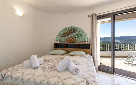 Villa Sallena: Furniture, Interior Design, Ceiling, Floor, Bedroom, Room, Flooring, Apartment, Bed, Linens