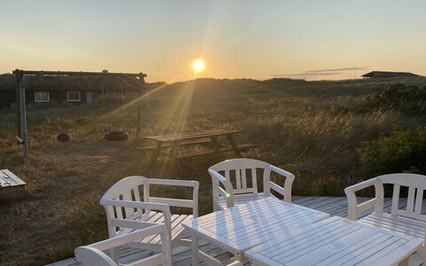Adrienne - 490M from the Sea: Sky, Furniture, Horizon, Dusk, Sunset, Sun, Sunrise, Outdoor Furniture, Outdoor Table, Afterglow