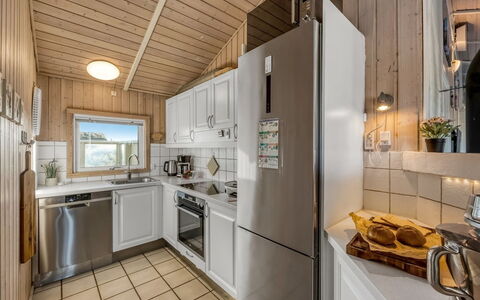 Adrienne - 490M from the Sea: Kitchen, Wood, Flooring, Ceiling, Major Appliance, Floor, Interior Design, Countertop, Kitchen Appliance, Room