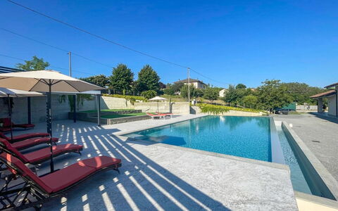 Tenuta Bricco San Giorgio: Swimming Pool, Composite Material, Resort, Water Feature, Landscaping, Garden, Shade, Flagstone, Eco Hotel, Reflecting Pool