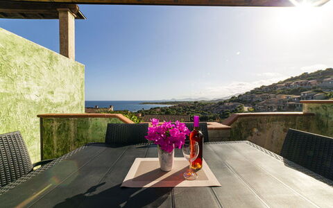 Villetta Seaside Sardegna: Resort, Balcony, Chair, Eco Hotel, Outdoor Furniture, Shade, Landscaping, Swimming Pool, Houseplant, Villa