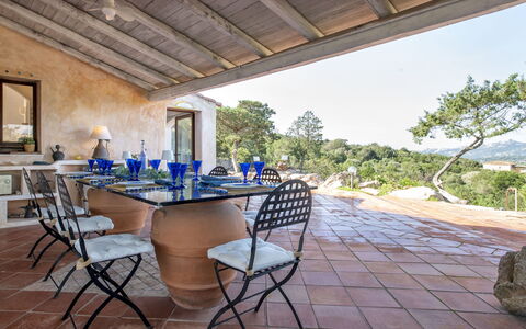 La Giulia Porto Cervo: Furniture, Property, Table, Plant, Wood, Interior Design, Flooring, Floor, Picture Frame, Chair