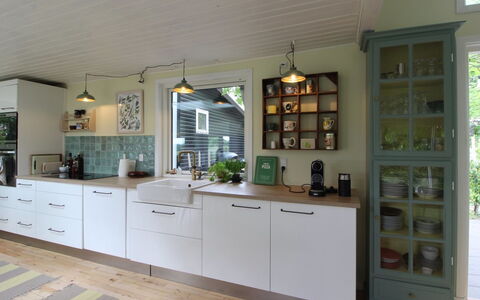 Mielikki - 2Km from the Sea: Interior Design, Cabinetry, Countertop, Kitchen, Flooring, Furniture, Light Fixture, Drawer, Ceiling, Cupboard