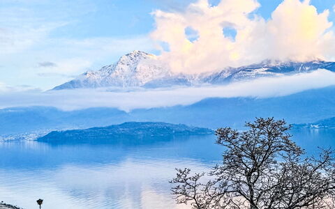 Gravedona 787: Blue, Mountainous Landforms, Water, Nature, Winter, Mountain, Natural Landscape, Mountain Range, Hill, Snow