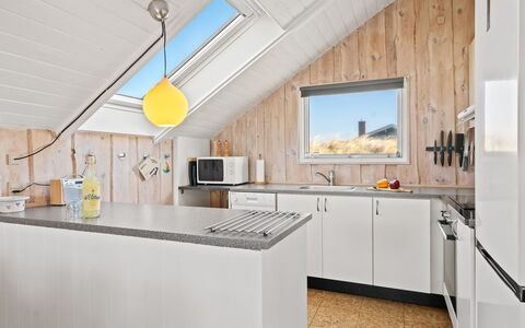 Mimi - 120M from the Sea: Kitchen, Wood, Ceiling, Interior Design, Countertop, Flooring, Home, Light Fixture, Floor, Furniture