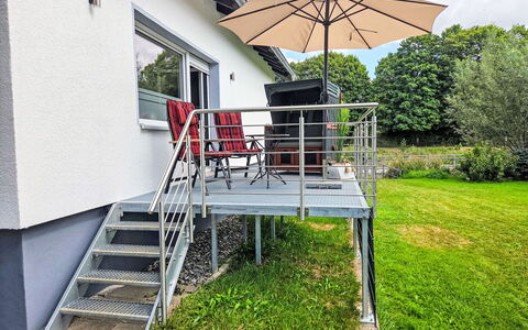 Schieder-Schwalenberg 100: Stairs, Handrail, Balcony, Porch, Wood Stain, Deck, Hardwood, Baluster, Walkway, Outdoor Furniture