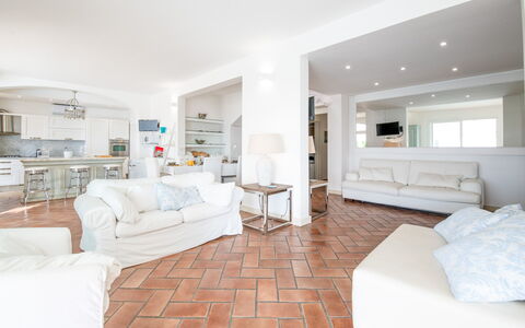 Villa Solemare: Flooring, Floor, Furniture, Interior Design, Couch, Ceiling, Living Room, Home, Room