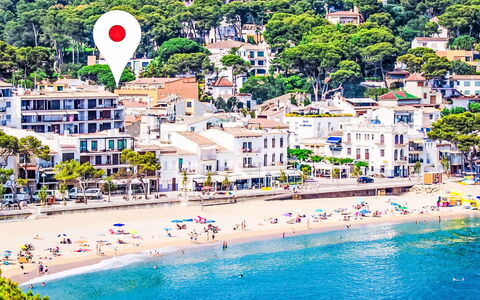 Llafranc Beach: Coast, Summer, Coastal And Oceanic Landforms, Residential Area, Sea, Beach, Shore, Vacation, Apartment, Balcony