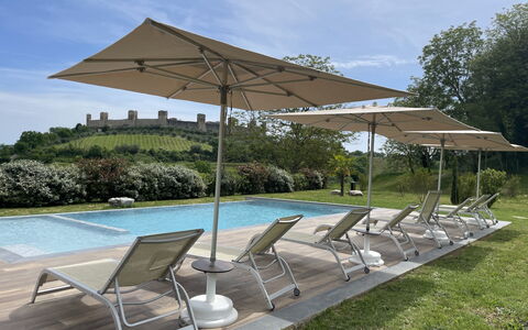 La Capanna, Borgo Campassini, Monteriggioni: Furniture, Umbrella, Outdoor Furniture, Chair, Shade, Outdoor Table, Table, Sunlounger, Garden, Canopy