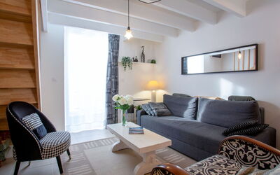 La Bernerie-En Retz 450: Furniture, Interior Design, Couch, Flooring, Wall, Floor, Wood, Room, Living Room, Ceiling