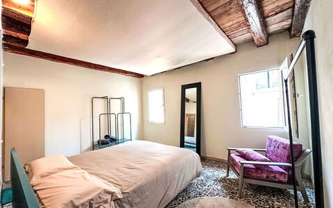 La Casa di Cri': Floor, Interior Design, Flooring, Wall, Furniture, Wood, Ceiling, Bedroom, Bed, Room