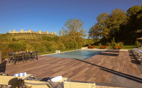 La Piazzetta, Borgo Campassini, Monteriggioni: Furniture, Outdoor Furniture, Garden, Chair, Outdoor Table, Eco Hotel, Shade, Swimming Pool, Sunlounger, Landscaping