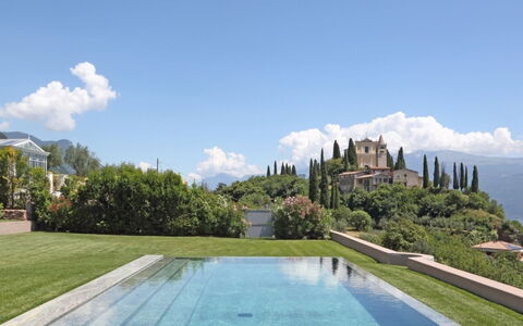 Villa Garda: Swimming Pool, Hill, Mountain Range, Estate, Landscaping, Eco Hotel, Garden, Villa, Resort, Mansion