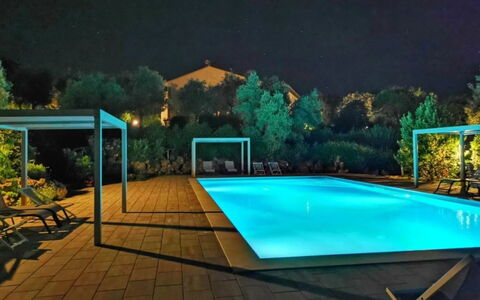 Podere della Madonna Villa: Swimming Pool, Blue, Resort, Composite Material, Eco Hotel, Outdoor Furniture, Shade, Leisure, Thermae, Landscape Lighting