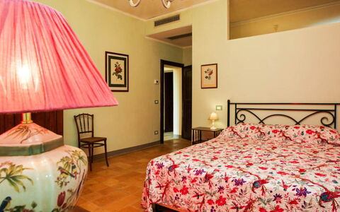 Cascina del Castello: Furniture, Interior Design, Bed, Bedroom, Wall, Bed Sheet, Flooring, Floor, Room, Bedding