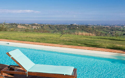 Cascina del Castello: Blue, Swimming Pool, Furniture, Outdoor Furniture, Resort, Sunlounger, Shade, Eco Hotel, Chaise Longue, Hardwood