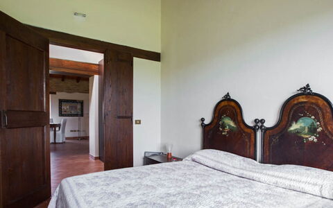 Cascina Tabia: Wall, Interior Design, Furniture, Bedroom, Bed, Ceiling, Flooring, Floor, Room, Bed Sheet