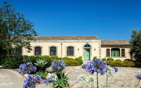 Villa del Sirio: Shrub, Facade, House, Home, Estate, Door, Garden, Farmhouse, Hacienda