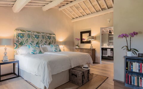 Villa Piuma: Furniture, Bed, Interior Design, Bedroom, Bedding, Wall, Bed Sheet, Floor, Linens, Flooring