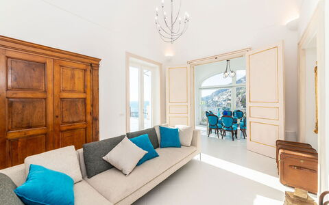Villa Limoncello: Furniture, Interior Design, Flooring, Floor, Wood, Couch, Room, Ceiling, Living Room, Home