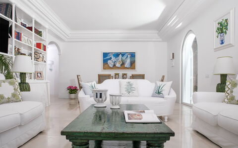 Villa Ribes: Furniture, Interior Design, Couch, Flooring, Living Room, Table, Home, Floor, Ceiling, Room