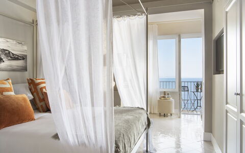 Villa Gilda: Furniture, Bed, Interior Design, Bedroom, Wall, Floor, Bedding, Flooring, Linens, Bed Sheet