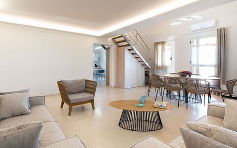 Casa sul Mare: Furniture, Interior Design, Flooring, Floor, Wood, Ceiling, Room, Couch, Lighting, Living Room