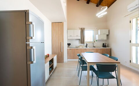 Casa sul Mare: Furniture, Interior Design, Kitchen, Flooring, Kitchen Appliance, Wood, Countertop, Ceiling, Major Appliance, Chair