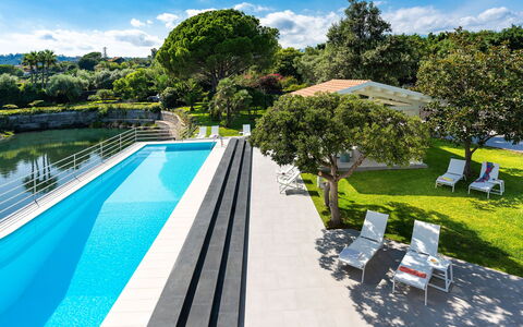 Villa del Faro: Blue, Swimming Pool, Resort, Composite Material, Leisure, Eco Hotel, Shade, Garden, Landscaping, Villa