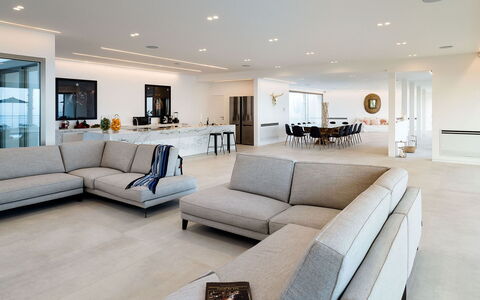 Villa Alcantara: Interior Design, Couch, Furniture, Flooring, Floor, Living Room, Home, Table, Ceiling