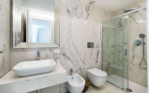 Villa Alcantara: Flooring, Interior Design, Plumbing Fixture, Bathroom, Floor, Mirror, Sink, Tap, Plumbing, Toilet