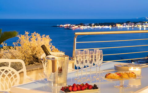 Villa Taormina- Baya Bella: Water, Body Of Water, Furniture, Outdoor Furniture, Table, Chair, Sea, Horizon, Resort, Outdoor Table