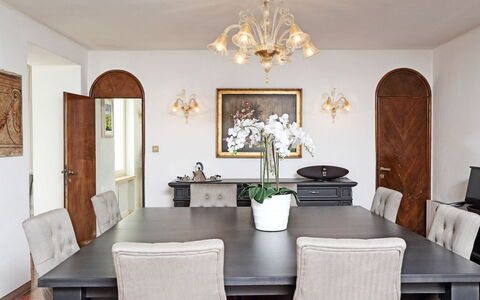 Tenuta le Selve: Furniture, Interior Design, Table, Wall, Flooring, Wood, Chair, Dining Room, Light Fixture, Kitchen & Dining Room Table