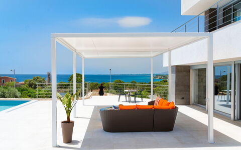 Villa Nina: Outdoor Furniture, Furniture, Shade, Outdoor Structure, Chair, Patio, Pergola, Swimming Pool, Flowerpot, Eco Hotel