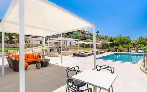 Villa Nina: Furniture, Outdoor Furniture, Chair, Shade, Resort, Patio, Outdoor Structure, Outdoor Table, Eco Hotel, Swimming Pool