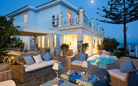 Villa Teresa: Blue, Swimming Pool, Resort, Furniture, Home, Estate, Outdoor Furniture, Chair, Flowerpot, Eco Hotel
