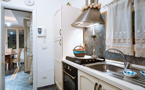 Villa Teresa: Interior Design, Countertop, Kitchen, Kitchen Appliance, Furniture, Major Appliance, Wood, Flooring, Cabinetry, Room