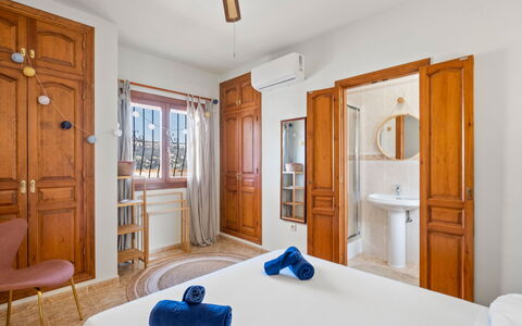Moraira Magica: Floor, Door, Apartment, Room, Ceiling, Hardwood, Wood Stain, Bedroom, Bed, Hotel