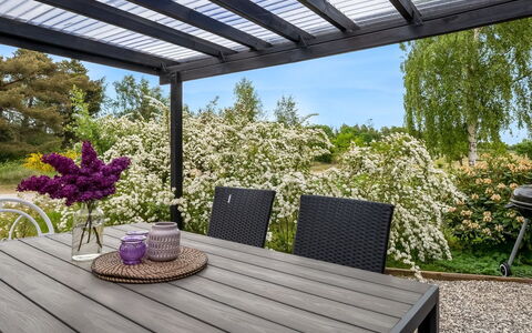 Blomma - 1Km from the Sea: Outdoor Furniture, Furniture, Outdoor Table, Garden, Patio, Shade, Outdoor Structure, Pergola, Deck, Chair