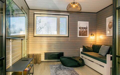 Aurinkopaikka: Interior Design, Flooring, Wall, Wood, Floor, Ceiling, Furniture, Couch, Living Room, Wood Flooring