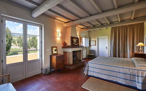Poggio Cavallino Private Pool, Wifi, Maremma: Furniture, Wall, Home, Flooring, Room, Chair, Apartment, Bedroom, Bed, Lamp