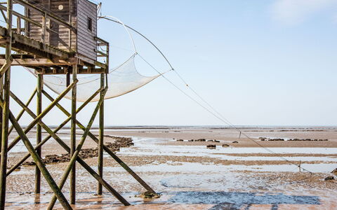 La Bernerie-En Retz 250: Sky, Sea, Ocean, Coast, Morning, Beach, Shore, Net, Sand