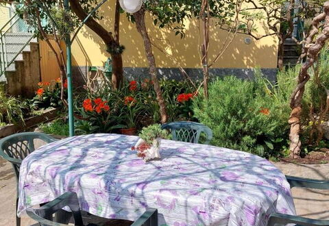 Casa Annalù With Garden, Wifi, Bogliasco: Furniture, Table, Chair, Outdoor Furniture, Tablecloth, Outdoor Table, Shade, Kitchen & Dining Room Table, Garden, Outdoor Structure