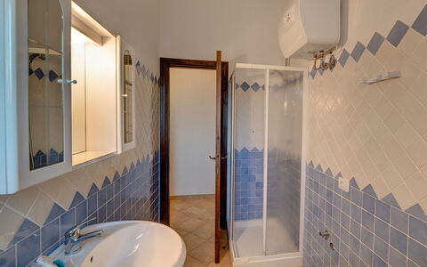 Apartment Sardinia Seaside Ac And Wifi: Flooring, Floor, Wall, Interior Design, Ceiling, Plumbing Fixture, Room, Bathroom, Lighting, Tile