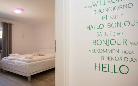 Family Lodge: Interior Design, Wall, Flooring, Bed, Bedroom, Floor, Wood, Furniture, Room, Ceiling