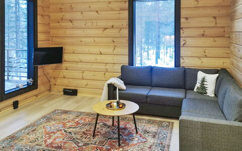 Villa Korpi: Wood, Flooring, Interior Design, Furniture, Floor, Wood Flooring, Living Room, Wood Stain, Hardwood, Plank