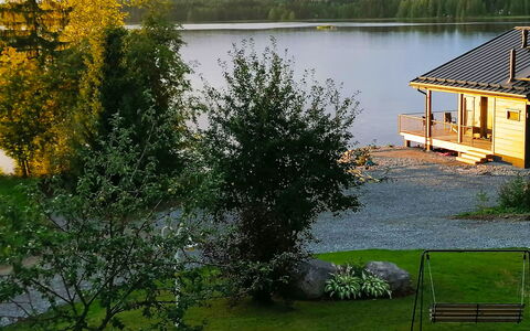 Lakeside Villa: Bed, Furniture, Bedroom, Interior Design, Bedding, Bed Sheet, Flooring, Wood, Floor, Room