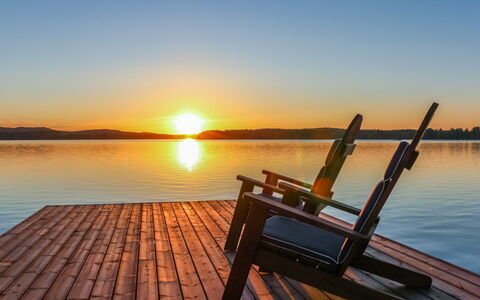 Lakeside Villa: Bed, Furniture, Bedroom, Interior Design, Bedding, Bed Sheet, Flooring, Wood, Floor, Room